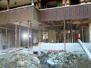 Baustellenfoto Umbau Bauernhaus Eschlikon ZH Entkernung Erdgeschoss, nijo architekten